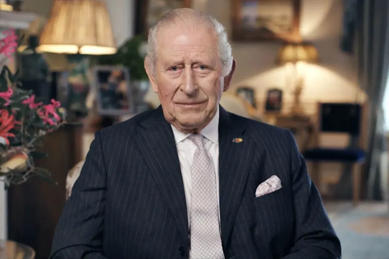 King Charles III recording his message for Stand Up To Cancer